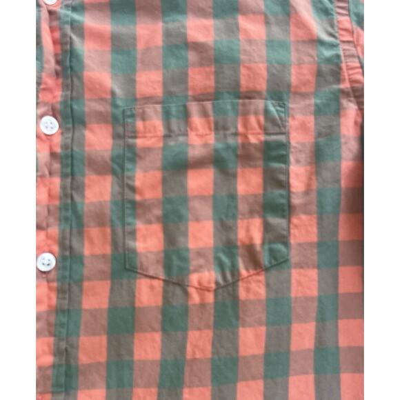 J Crew Shirt Mens Size M Pink Grey Gingham Plaid Checks Button Up Collar Pocket - Picture 13 of 16